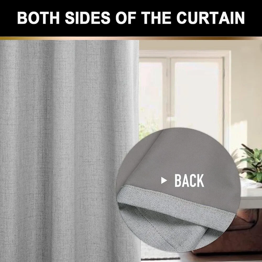 Blackout Curtains for Bedroom 63 In Long/50 in Wide Each Panel, Grey
